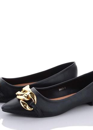 Женские кожаные балетки l&m 0776 черные