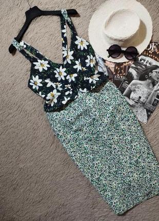 Шикарна сукня міді з рюшами баскою по фігурі/плаття