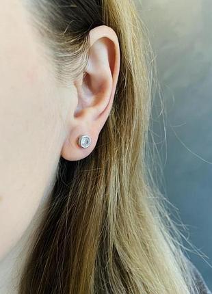Серьги 925° пусеты гвоздики с камушком