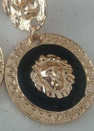 Серьги лев в стиле известного бренда изысканные длинные средние