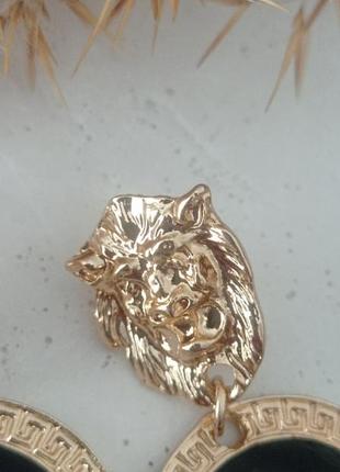 Серьги лев в стиле известного бренда изысканные длинные средние