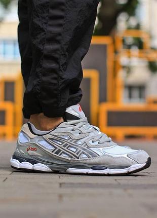 Мужские кроссовки ассиксasics gel-nyc “white steel grey”