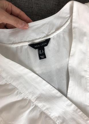 Нежная хлопковая блуза с рюшами и красивым воротником. батисотвая белая блуза на запах. укороченная блуза с рукавами буфами, блуза с воланами8 фото