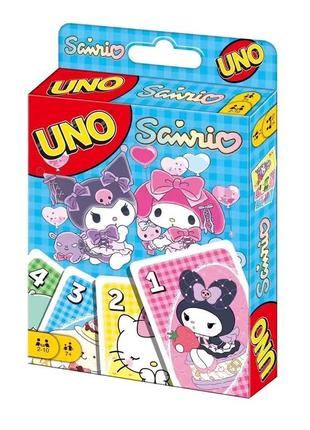 Настільна гра/ набір карток uno my melody і kuromi/май мелоді і куромі