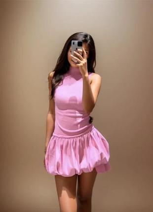 В наявності сукня zara балон спідниця, біла та рожева8 фото