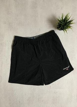 Шорты нейлоновые черные Polo ralph Jaune блуза хлопок 2-ply рр s-m vintage 90s