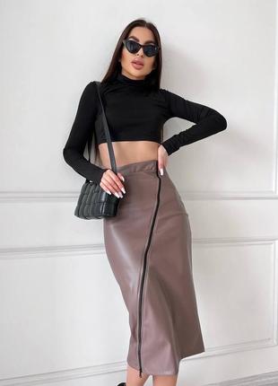 Юбка экокожа