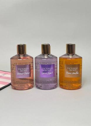 Набор гелей для душа victoria’s secret: velvet petals + love spell + bare vanilla