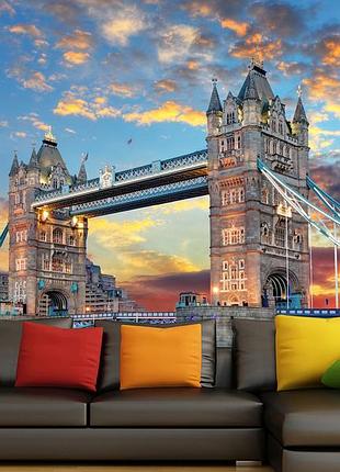 Флізелінові фотошпалери "готичні вежі тауерського мосту", фото шпалери для декору кімнати