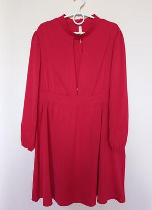 Червона святкова коротка сукня, красное нарядное платье, платьице, сукня батал 54-56 р.