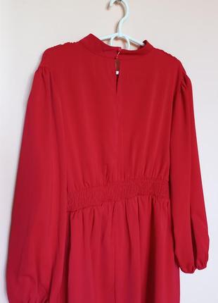 Червона святкова коротка сукня, красное нарядное платье, платьице, сукня батал 54-56 р.7 фото