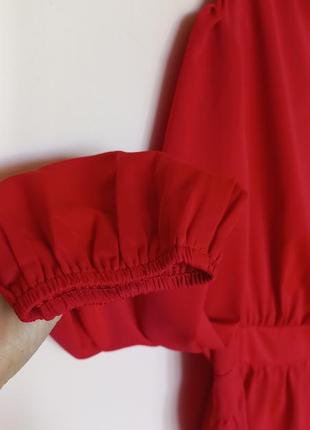 Червона святкова коротка сукня, красное нарядное платье, платьице, сукня батал 54-56 р.2 фото