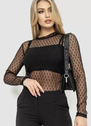 Боди прозрачный в горошок