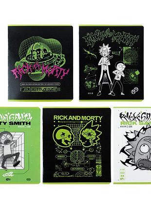 Набір шкільних зошитів 48 аркушів, клітинка, kite rick & morty (10 штук) rm24-259