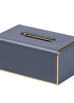 Серветниця на стіл прямокутна 21 х 13.5 х 9.5 см серветниця для паперових рушників серветниця на стіл сірий