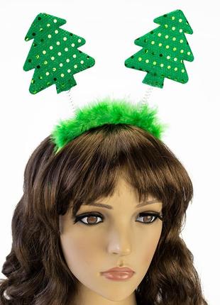 Обруч новогодний елочка на пружинках
