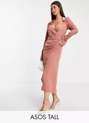 Шикарна міді сукня з розрізом та вирізом від asos