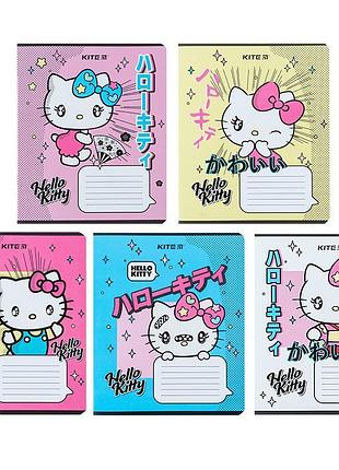 Набір шкільних зошитів 12 аркушів, клітинка, kite hello kitty (25 штук)  hk24-232-1