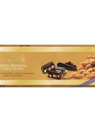 Шоколад lindt swiss premium fondente e mandorle 300g