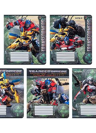 Набір шкільних зошитів 12 аркушів, клітинка, kite transformers (25 штук) tf24-232