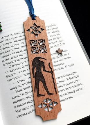 Дерев'яна закладка для книг "древній єгипет"1 фото