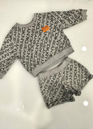 Детский комплект свитшот и шорты dkny комплект летний шорты и толстовка 12 месяцев
