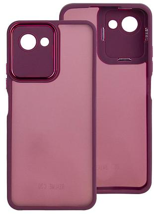 Чохол fiji lens для realme c30 бампер матовий з захистом блока камер wine red