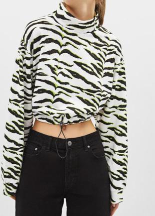 Свитшот bershka с принтом зебра