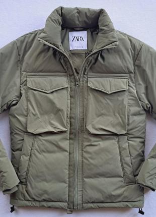 Женская демисезонная оливковая куртка zara