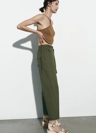 Прямые брюки с высокой посадкой от zara