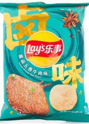 Чипсы lay's spicy braised beef 70g