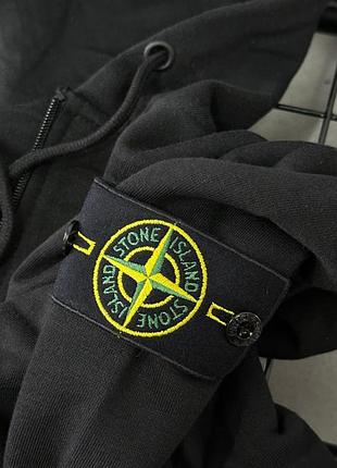 Олімпійка зіп худі stone island чорний 7