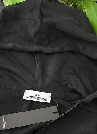 Олімпійка зіп худі stone island чорний 8