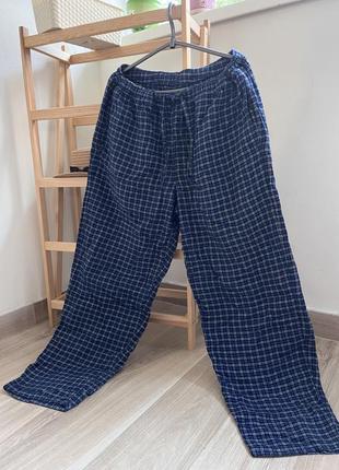 Чоловічі фланелеві домашні теплі штани в клітинку від m&s  l-xl