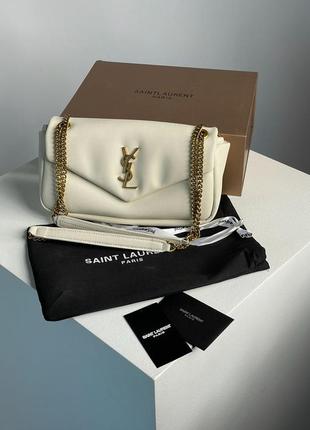 Yves saint laurent calypso in plunged lambskin white4 фото