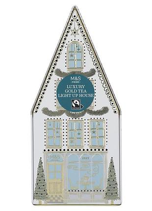 Чайный набор  m&s food luxury gold tea light up house 2023 40s 125g