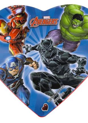 Цукерки marvel heroes large heart shaped chocolate tin 96g жб
