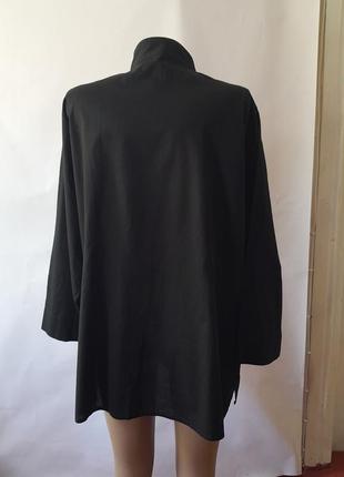 Стильная черная удлиненная блуза хлопок 3xl4 фото