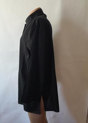 Стильная черная удлиненная блуза хлопок 3xl3 фото