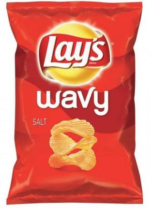Чипсы lay's wavy salt 130g