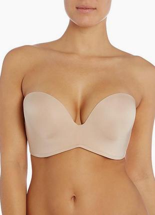 75- h/i (34g) телесный бюст без бретелей на лягушачьих лапках wonderbra w032d