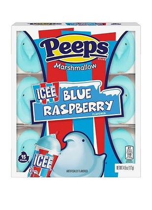 Маршмеллоу peeps marshmallow icee blue raspberry chicks 15s 127g
