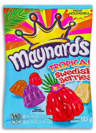 Жевательные конфеты maynards tropical swedish berries 185g