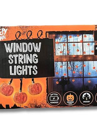Гирлянда creepy town halloween window string lights  pumpkin 50s 180cm