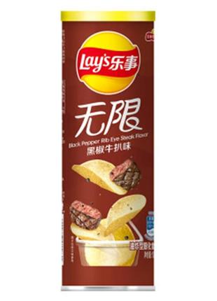 Чипсы lay's black pepper rib eye steak china 90g