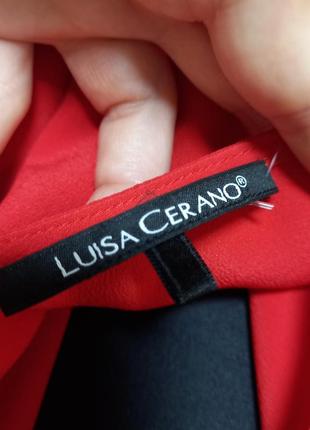 Блуза шовкова, червона з коротким рукавом, бренд luisa  cerano, преміум якість, яскрава ,легка ,літня.6 фото