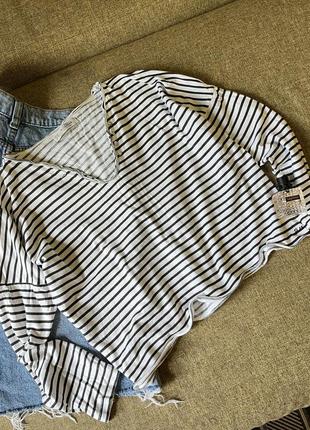 Черно-белая тельняшка свободного кроя pull &amp; bear