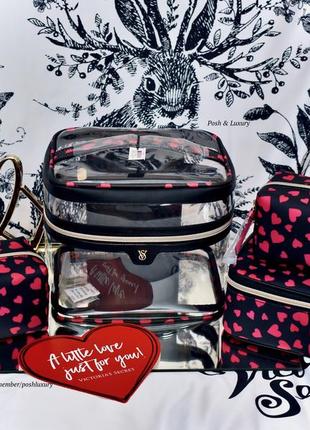 Большая, удобная косметичка, набор с органайзерами виктория сикрет, victorias secret. оригинал