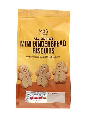 Пряники m&s food all butter mini gingerbread biscuits 100g