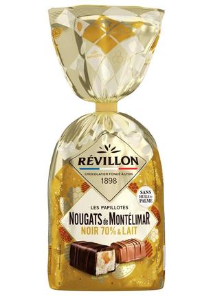 Конфеты revillon les papillotes pates de amandes noir 70% & lait 370g